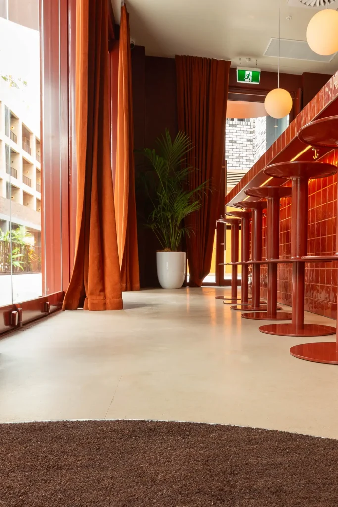 Comcork flooring in a luxury hotel lobby