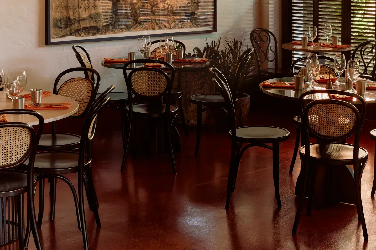 Comcork flooring in a hospitality venue